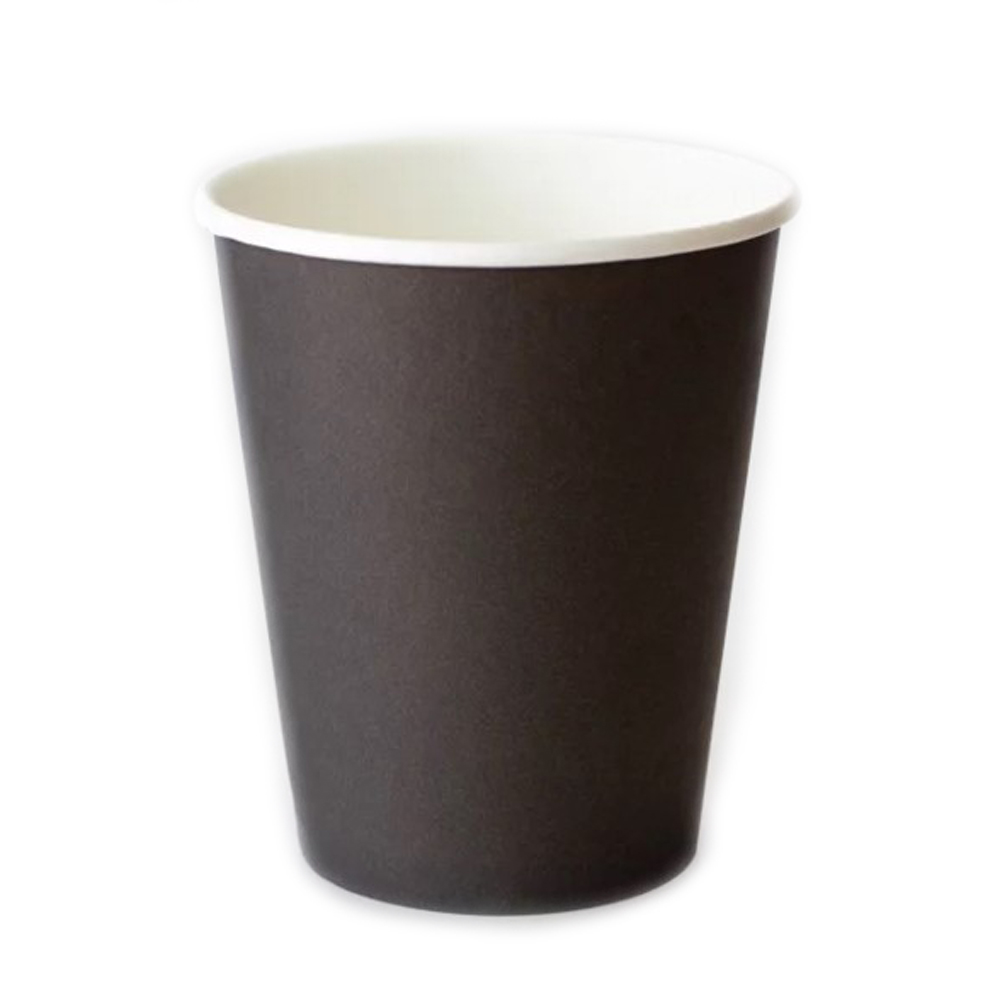 Стакан картонный, 250 мл, 1 слой, 50 шт/упак, черный