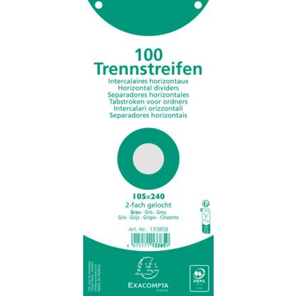 Разделитель для документов "Exacompta" картонный, серый - 3