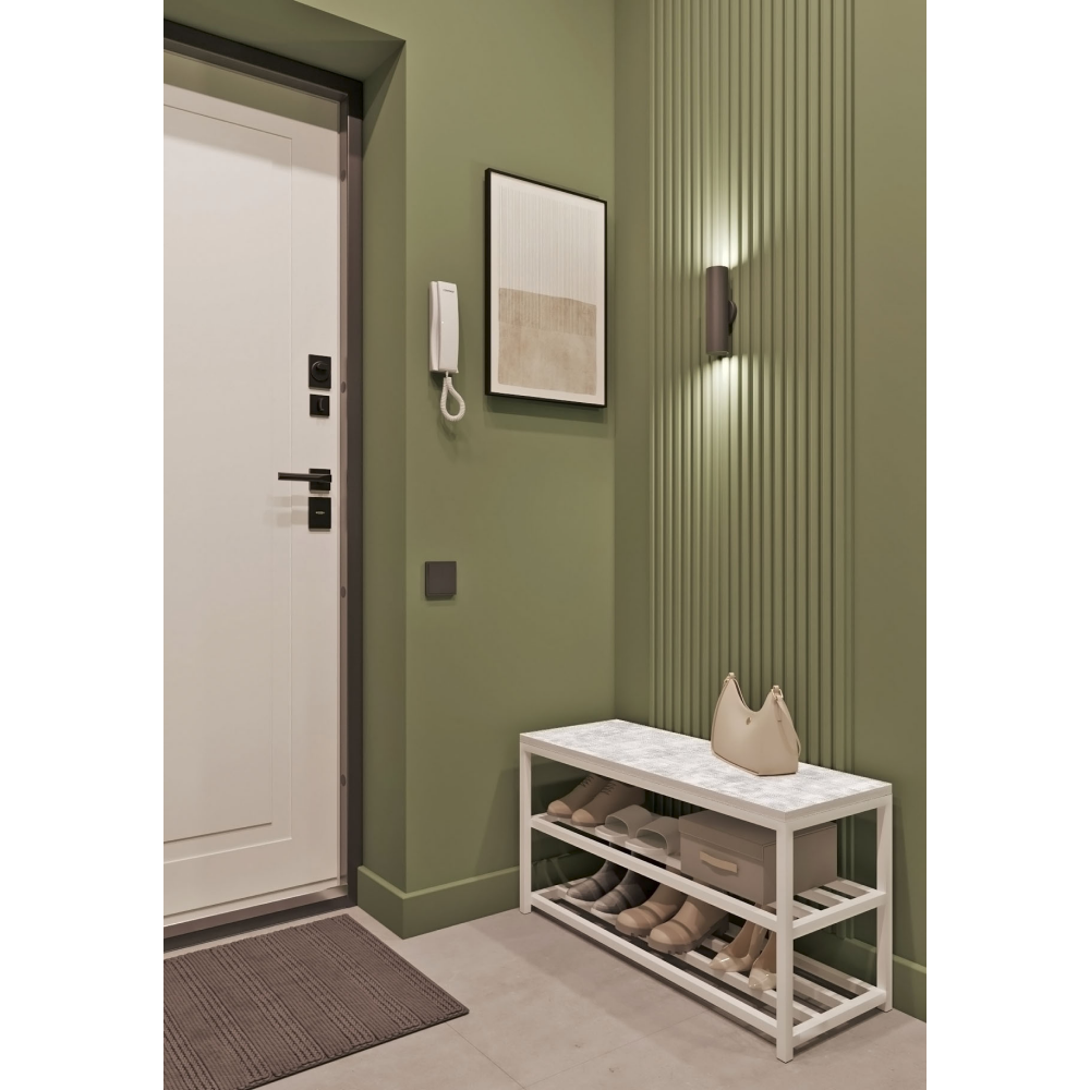 Обувница ALLERD 2 RION, белый муар, 830х320х450, энигма - 3