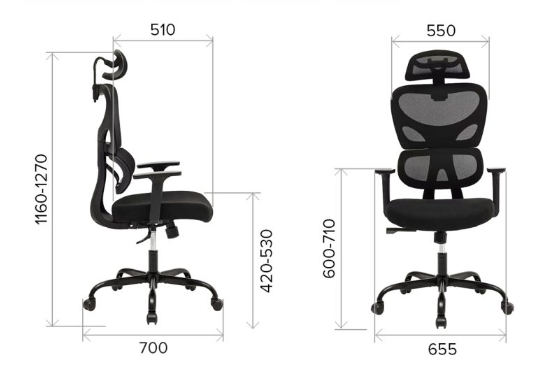 Кресло для руководителя EVERPROF "Skill", сетка, металл, черный - 6