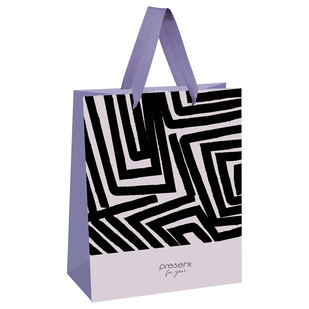 Пакет бумажный подарочный "Black stripes"