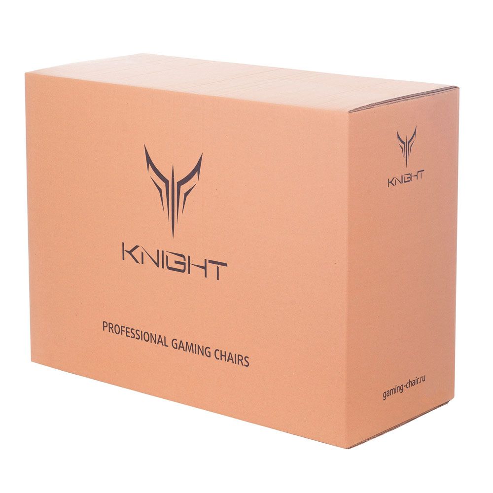 Кресло игровое Бюрократ "Knight Outrider", экокожа, металл, черный, оранжевый, ромбик - 13