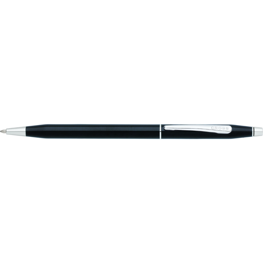 Ручка шариковая автоматическая "Cross Classic Century Black Lacquer", 0.7 мм, черный, серебристый, стержень черный - 2