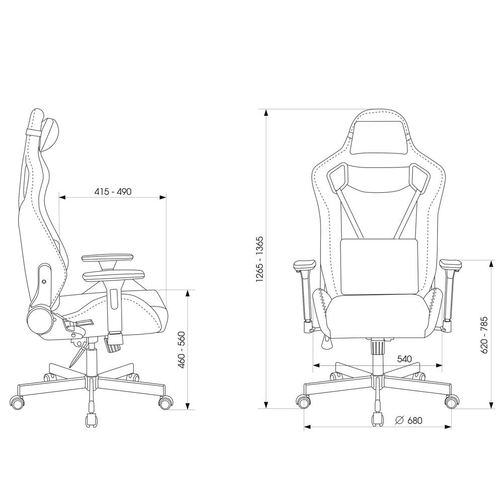 Кресло игровое Бюрократ "Knight Outrider", экокожа, металл, черный ромбик - 11