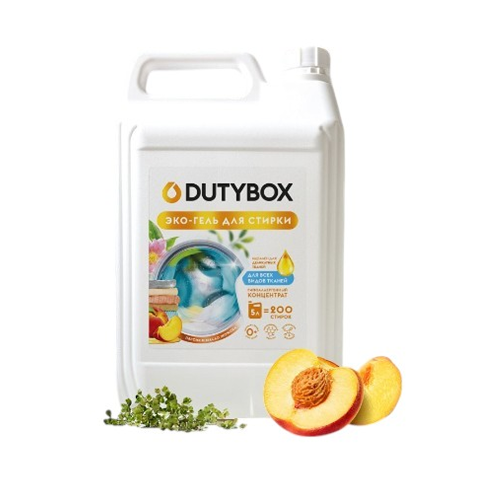 Средство для стирки Dutybox, Персик и масло жожоба, 5 л, экологичное, гель-концентрат
