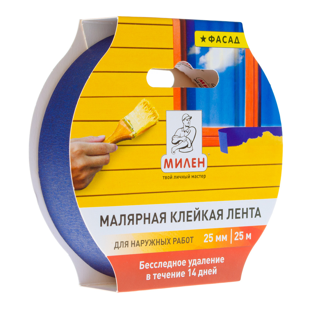 Лента малярная бумажная фасадная 25ммx25м МИЛЕН (MFD025K)