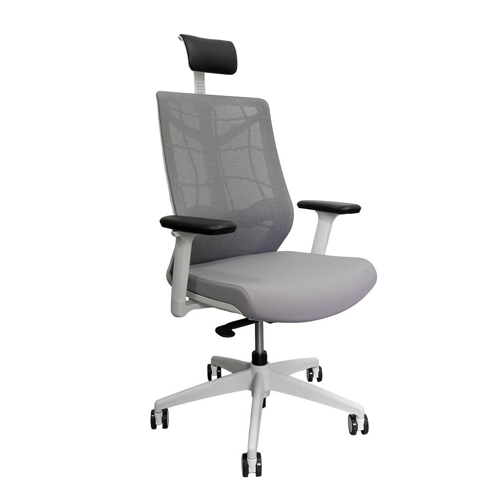 Кресло для руководителя "Nature II Slider", пластик, ткань, серый