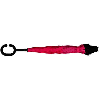 Зонт-трость "RU-6", 107 см, черный, розовый - 5