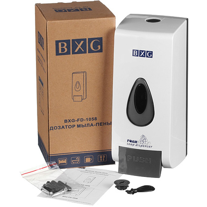 Диспенсер для мыла-пены BXG-FD-1058, 1 л, пластик, белый - 4