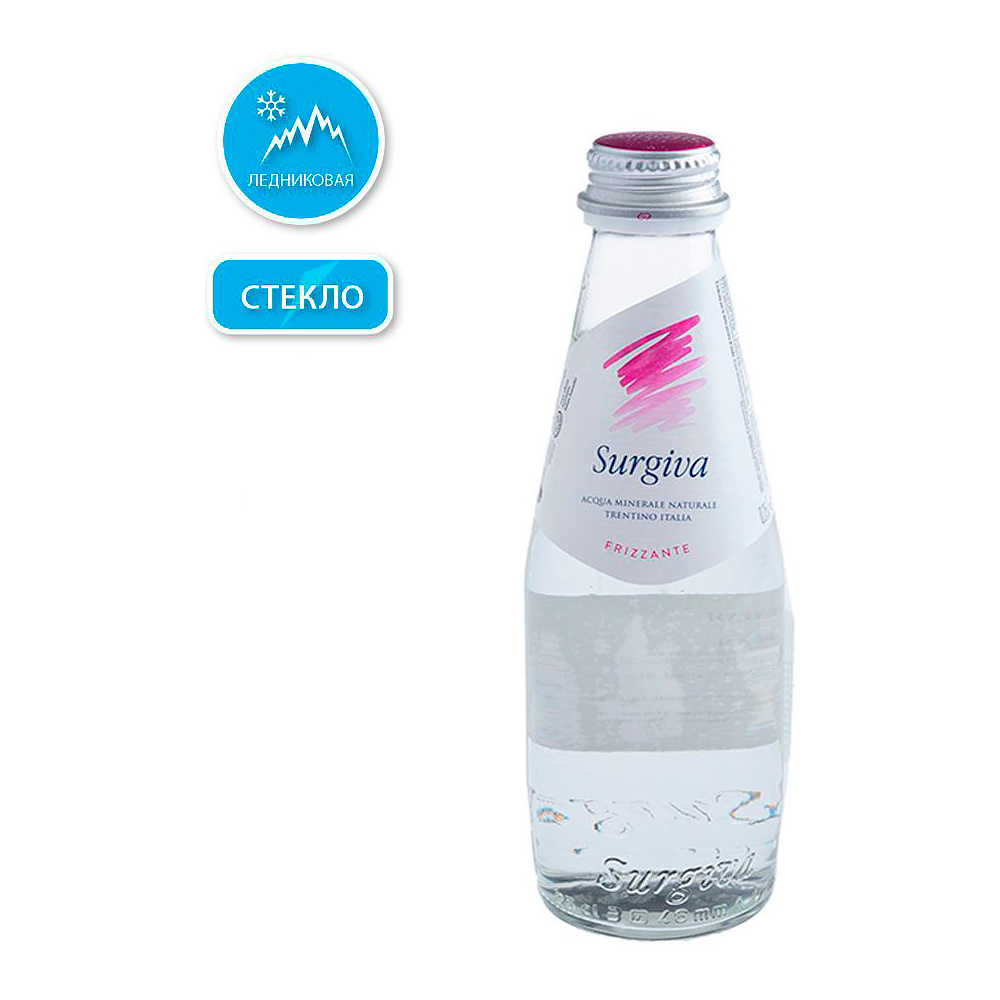 Вода минеральная природная питьевая «Surgiva», 0.25 л., газированная, 24 бут/упак