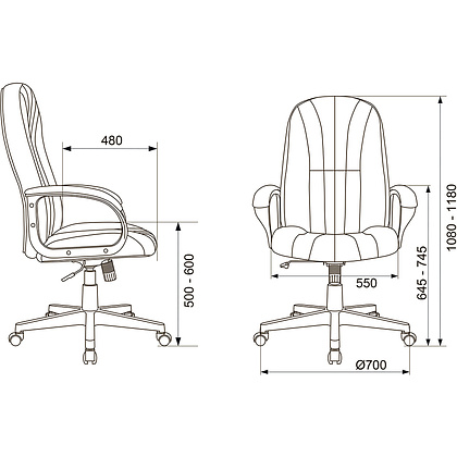 Кресло для руководителя "Бюрократ T-898AXSN", ткань, пластик, светло-голубой 38-405 - 6