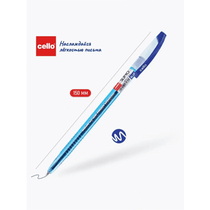 Ручка шариковая "Slimo", 1.0 мм, прозрачный, синий, стерж. синий - 4