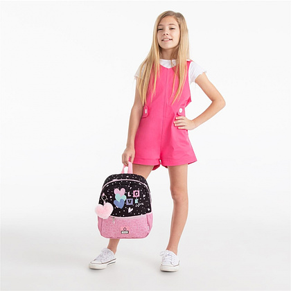 Рюкзак школьный Enso "Love vibes" L, черный, розовый - 9